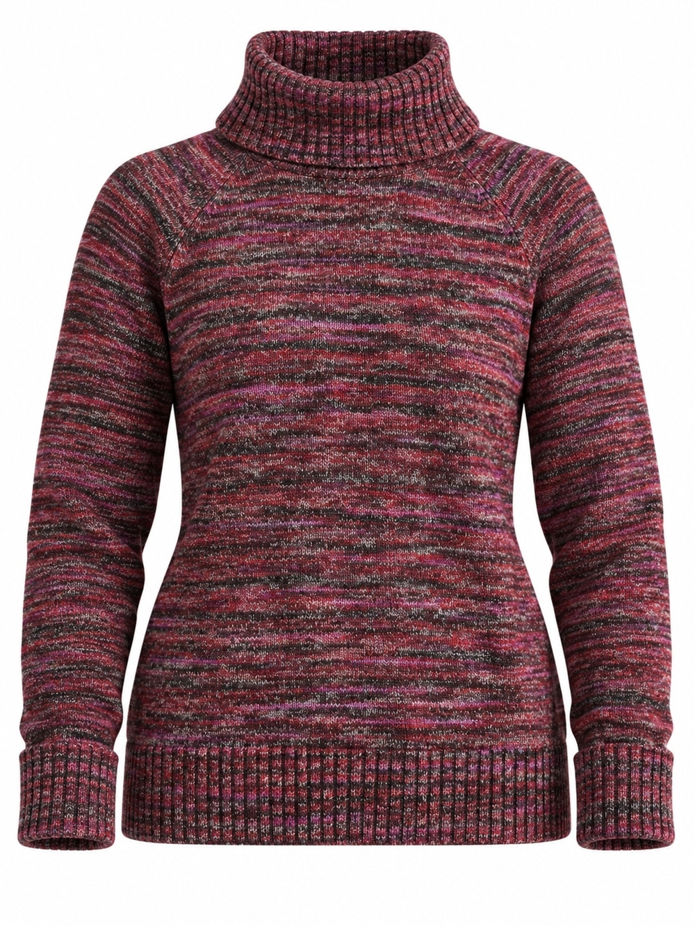 COLUMBIA | Burgundy Pink Space Dye Cotton Turtleneck Sweater | L